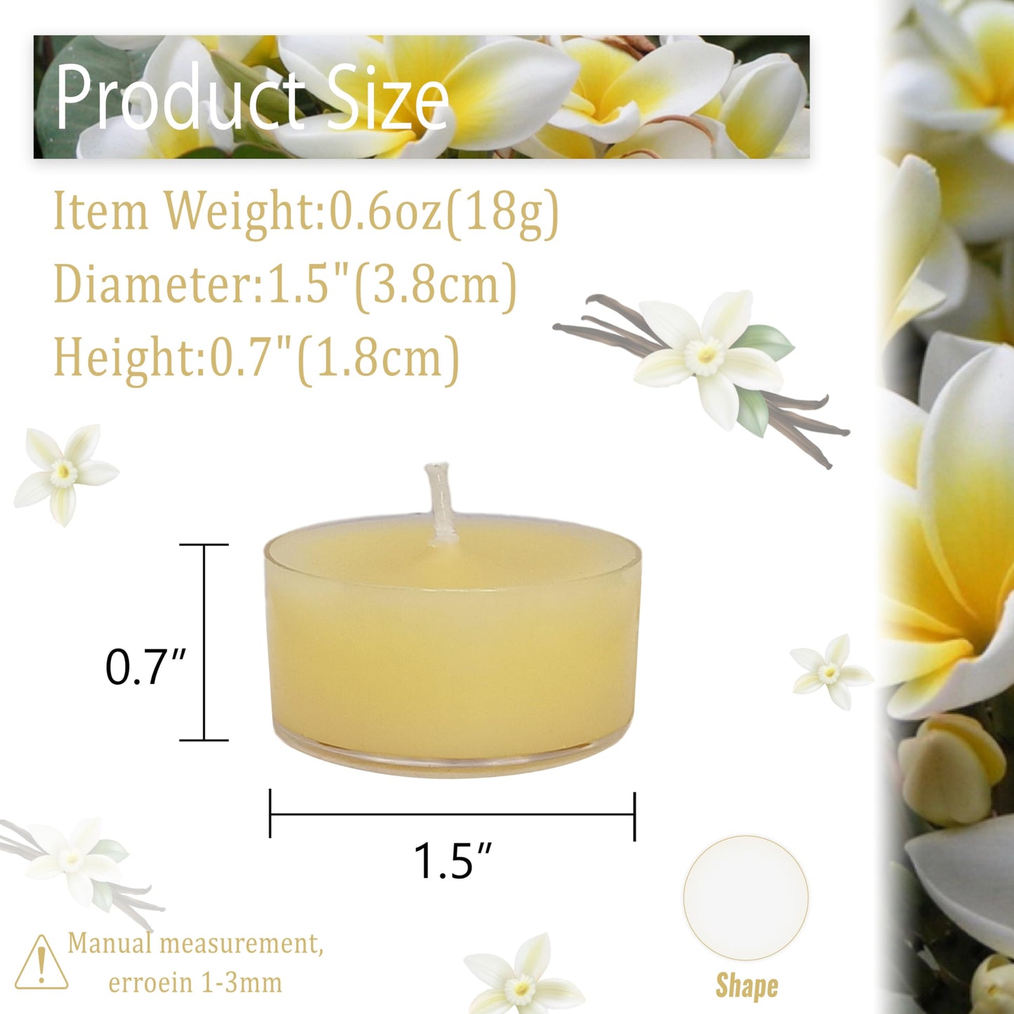 Beige Tea Lights Set of 24, Vanilla Scented Tealight Candles, Handmade Tea Candles, Long Burning Tealights for Romantic Wedding Home Decor Gift