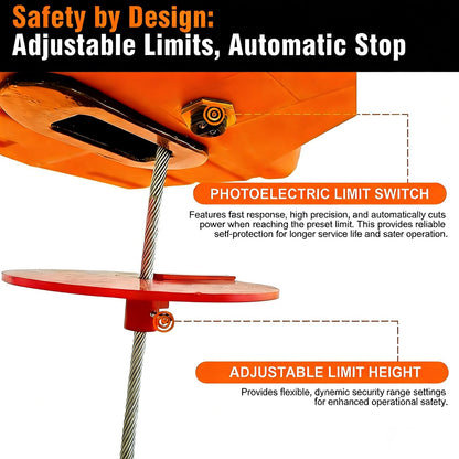 SpprVine 3 in 1 Electric Hoist Winch,2200 lbs Manual/Wired/Wireless Remote Control,110/120V Portable Pure Copp Electric Winch Crane, 25ft Lifting Garage Lifter for Garage, Factory, Warehouse, Balcony