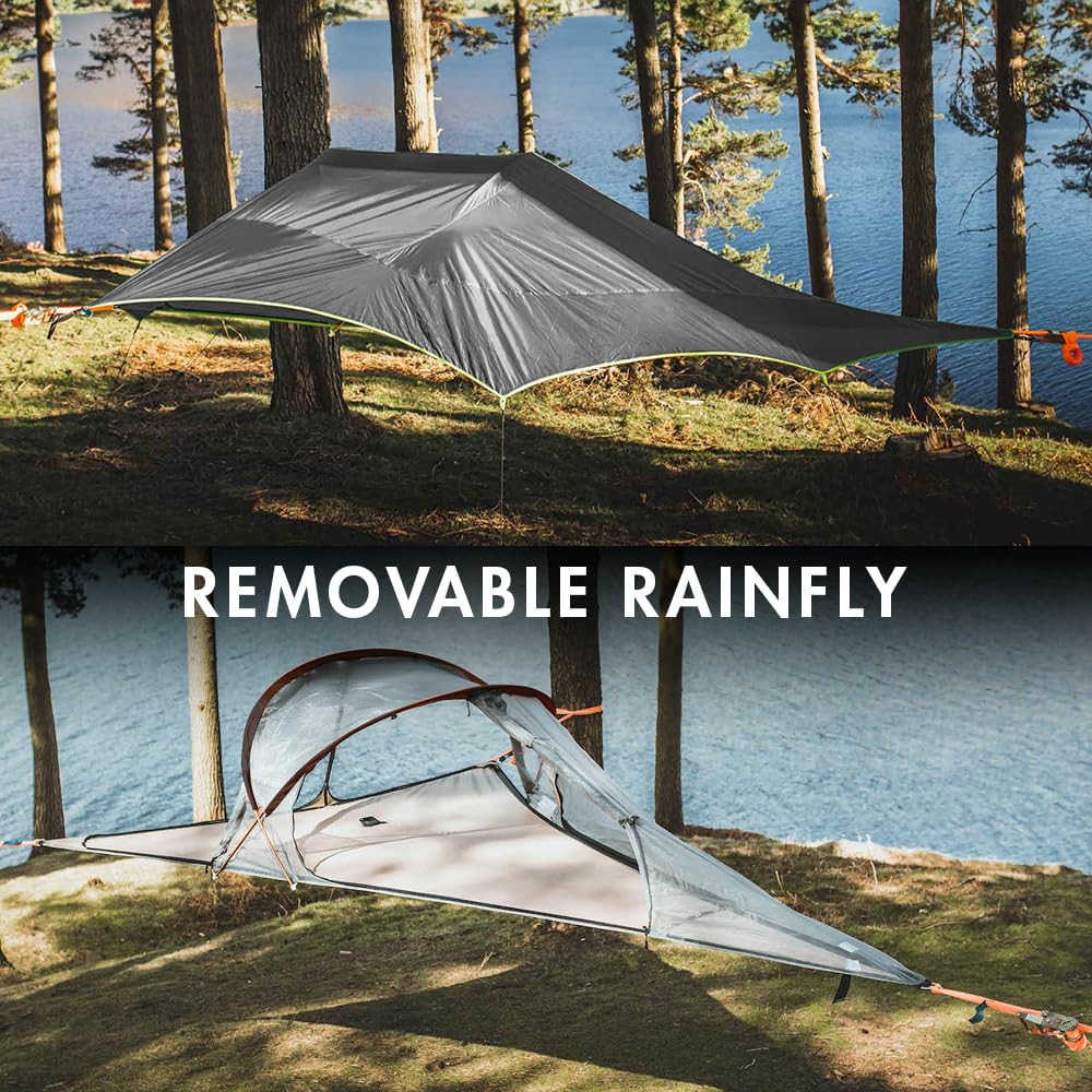 Tentsile Connect V3 2-Person Tree Tent Hammock, The Original Tree Tent Company, 880 Pound Capacity, Portable Treehouse, Heavy Duty Ratchets Included, Designed in The UK (Safari Brown)