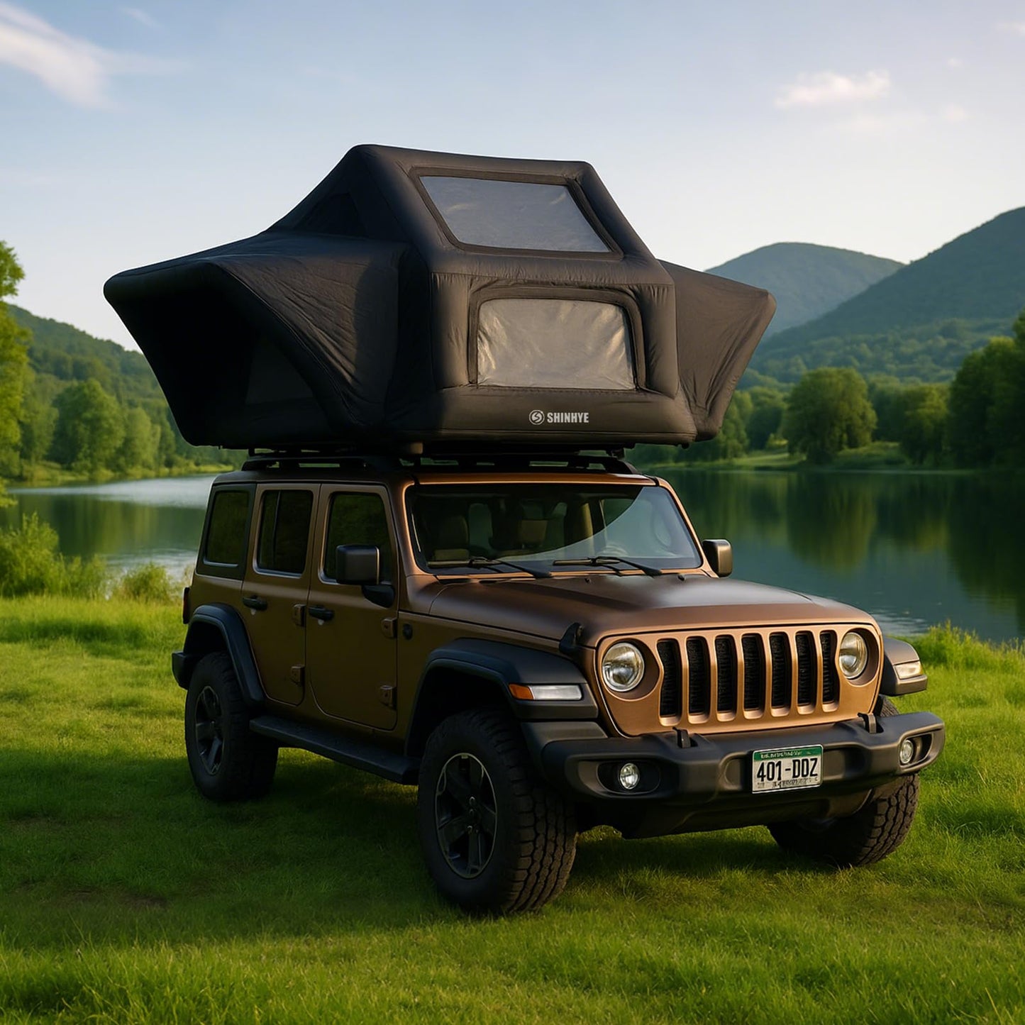 Rooftop Tent Hard Shell, Roof Top Tent Hardshell for Truck Car Jeep SUV Van, Waterproof Rooftop Tents for Camping (Black)