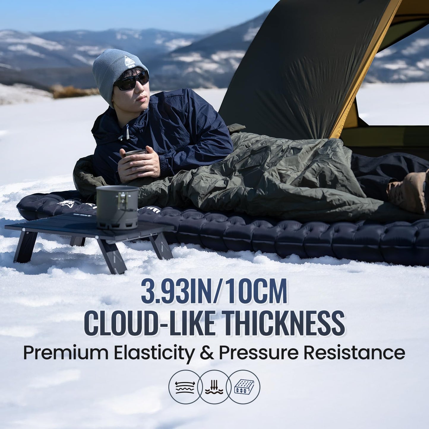 ONETIGRIS Noblejade Insulated Sleeping Pad with R7.3, Ultralight Inflatable Sleeping Pad Extreme Conditions Air Mattress withstands -22°F,Aluminum Film Insulation for Camping,Backpacking,Hiking