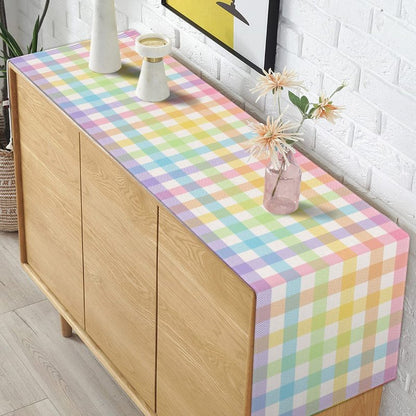 Pudodo Easter Buffalo Plaid Check Table Runner Spring Holiday Farmhouse Fireplace Kitchen Dining Room Home Party Decoration (13" x 108")