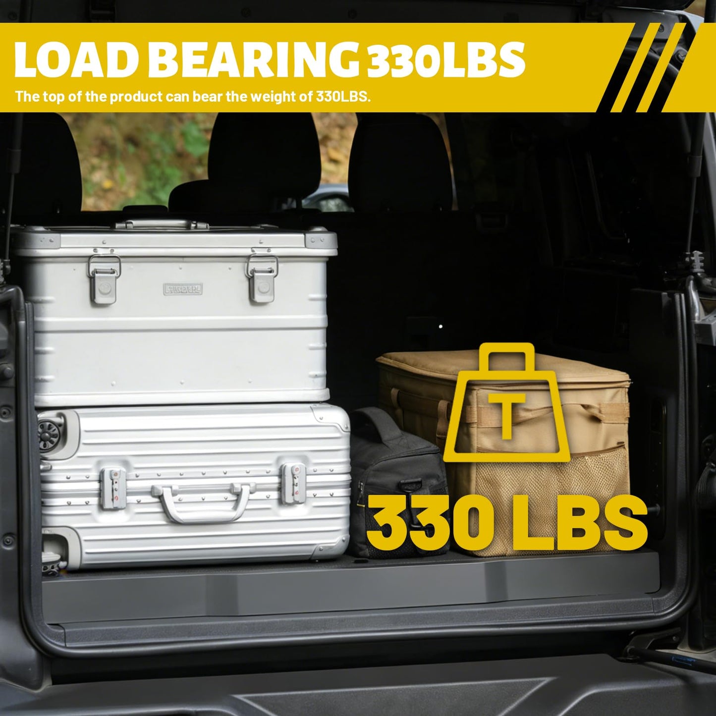 Z8 Trunk Hidden Storage Box for 2021–2025 Ford Bronco 4-Door Cargo Floor Organizer with Removable Divider,Under Cargo Storage Accessory