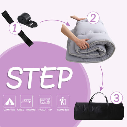 MIRUO Sleeping Mat on Floor for Adults, Kids Futon Mattress SleepMattress Pads Sleeping Mat Floor Mattress for Adults Japanese Mattress Car Camping Mattress Full Size (A-GE11012-M-USAM021)