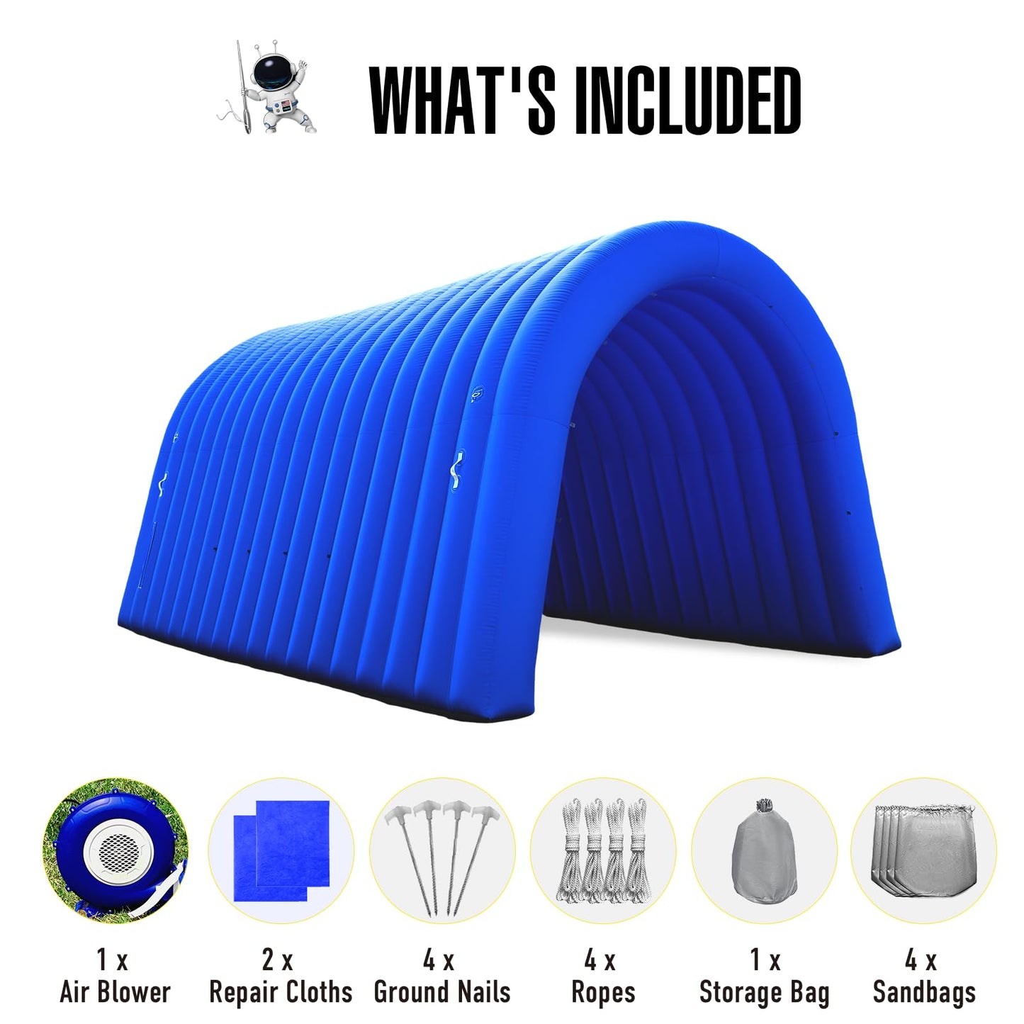 20X10x10Ft Inflatable Sports Tunnel Entrance with Blower Inflatable Tunnel Tent for Business Advertising Event Exhibition（Blue）