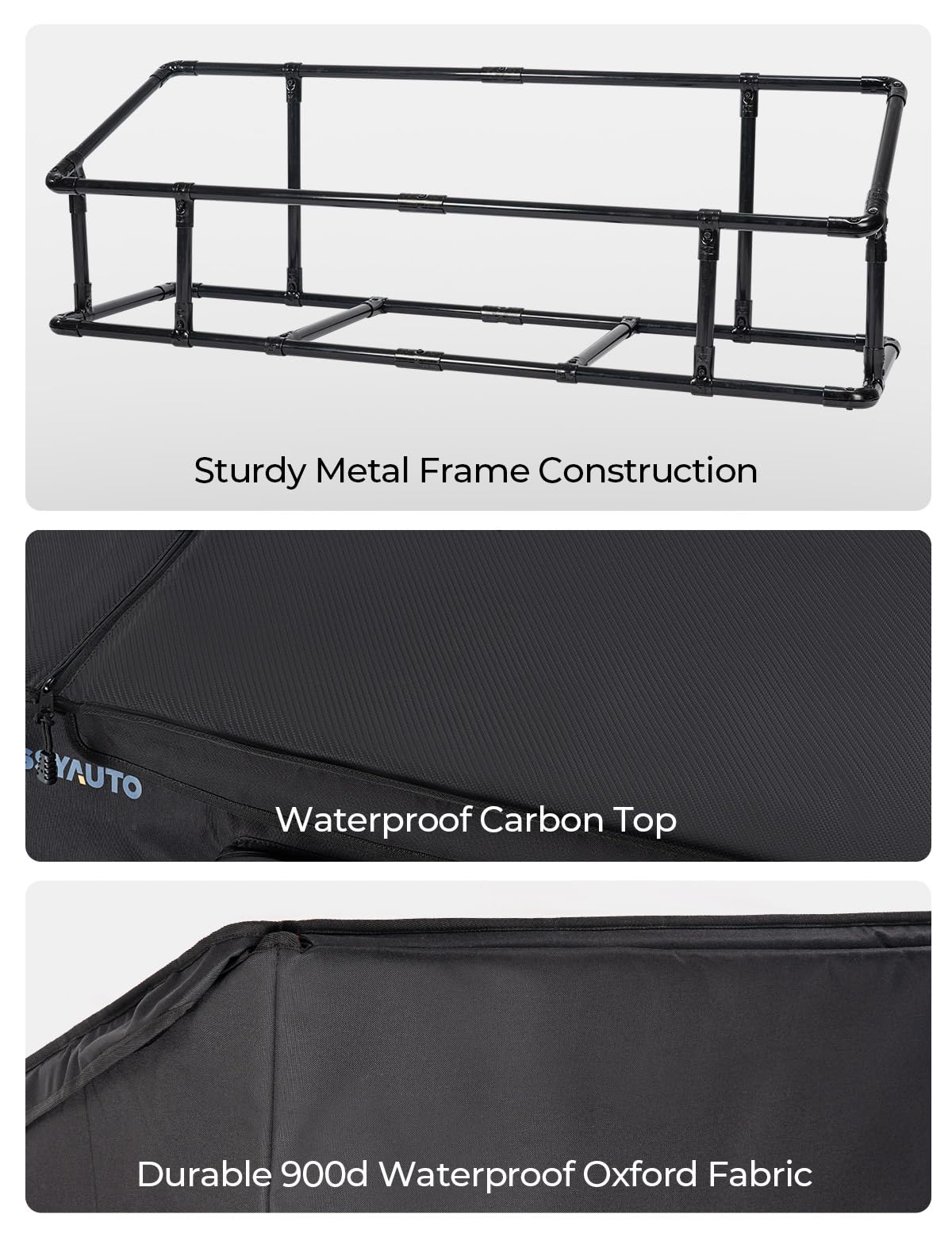 ISSYAUTO Full Size Truck Bed Cargo Box Organizer for Pickup, Waterproof Truck Bed Cargo Bag, Storage Organizer Carrier Accessories for Groceries, Golf, Easily Slide in and Out, Easy Access