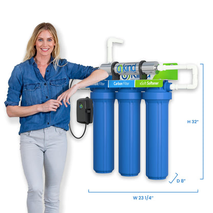 Kind Water Systems E-3000UV Whole House Salt-Free Water Softener & Filter Combo with UV