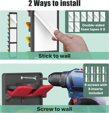 Hat Organizer - Regine Baseball Cap Holder with Built-In Spring Clips | Adjustable Wall Mount Rack for Closet & Door