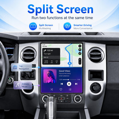 CIGKTSEIN Car Radio for Ford Expedition 2015 2016 2017, 8-Core 4+64GB Android Upgrade Stereo with Wireless Carplay Android Auto, 12.1'' T-Style Screen with GPS WiFi SWC AM/FM Backup Camera