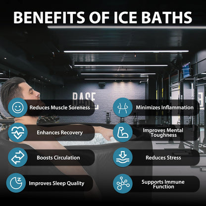 TIGERXBANG Ice Bath Tub,Inflatable Cold Plunge Tub, Water Chiller Compatible,151.3Gallon Portable Ice Plunge Tub for Athletes, Adult Ice Bath Enthusiasts(Circle Classic Black)