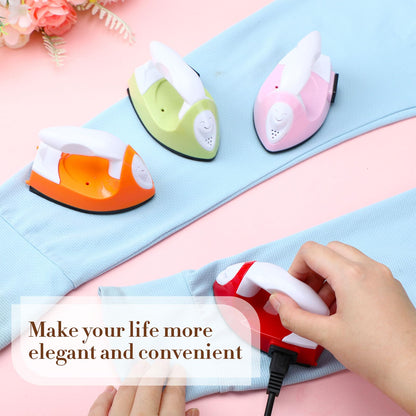 Zhehao 4 Pcs Mini Craft Iron Small Heat Press 3.39 x 2.36 x 2.56 Portable Heat Transfer Machine with Charging Base Accessories DIY Clothe Bead Patch Bag Hat Vinyl(Light Pink, Red, Green, Orange)