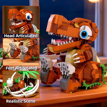 MENTOJOY Poseable Baby T.rex Building Set – 630 Pieces STEM Dinosaur Toy Suitable for Children Age 6 and Above | Jurassic Educational Gift