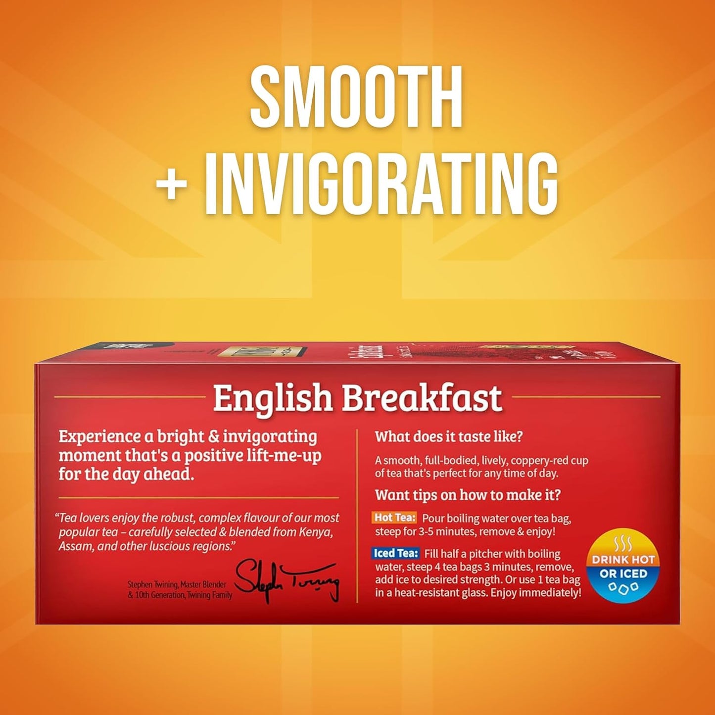 Twinings English Breakfast Black Tea - Smooth & Robust Flavor, 100 Individually Wrapped Teabags