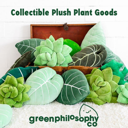 Green Philosophy Co. Monstera Leaf Pillow - Mossy Earth - Large Soft Plant-Shaped Plush Cushion for Couch, Bed, or Reading Nook - Cute & Unique Nature-Inspired Decor Super Soft & Cuddly Throw Pillow
