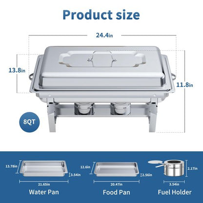 Chafing Dishes for Buffet Set – Chafers for Catering & Buffet Warmers with Lids | Serving Food Warmer & Chafers Servers Sets