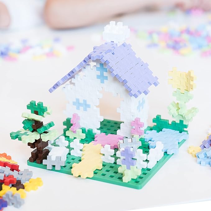 PLUS PLUS Learn to Build Set Interlocking Mini Building Blocks 3D Puzzle Construction Stem Toy for Kids - Pastel Mix 400 Pieces
