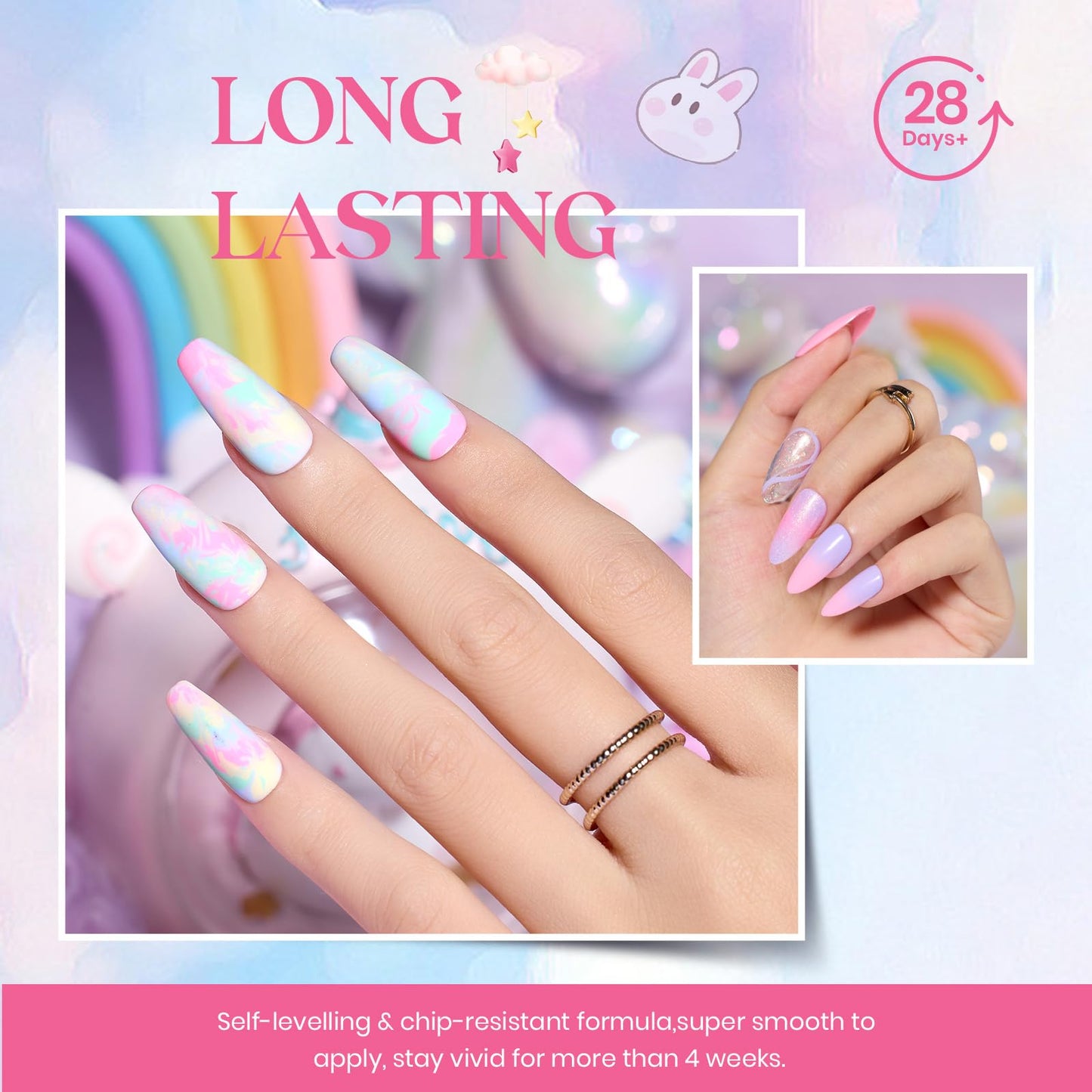 Beetles Gel Nail Polish Kit with U V Light - 80Pcs Fall Nail Fest Color Enchantment 55 Colors Gel Polish Starter Kit with Base Top Coat DIY Nails Stickers Manicure Tools Gift for Women Teens Girls