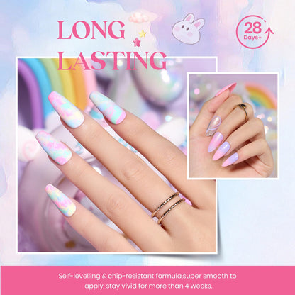 Beetles Gel Nail Polish Kit with U V Light - 80Pcs Fall Nail Fest Color Enchantment 55 Colors Gel Polish Starter Kit with Base Top Coat DIY Nails Stickers Manicure Tools Gift for Women Teens Girls