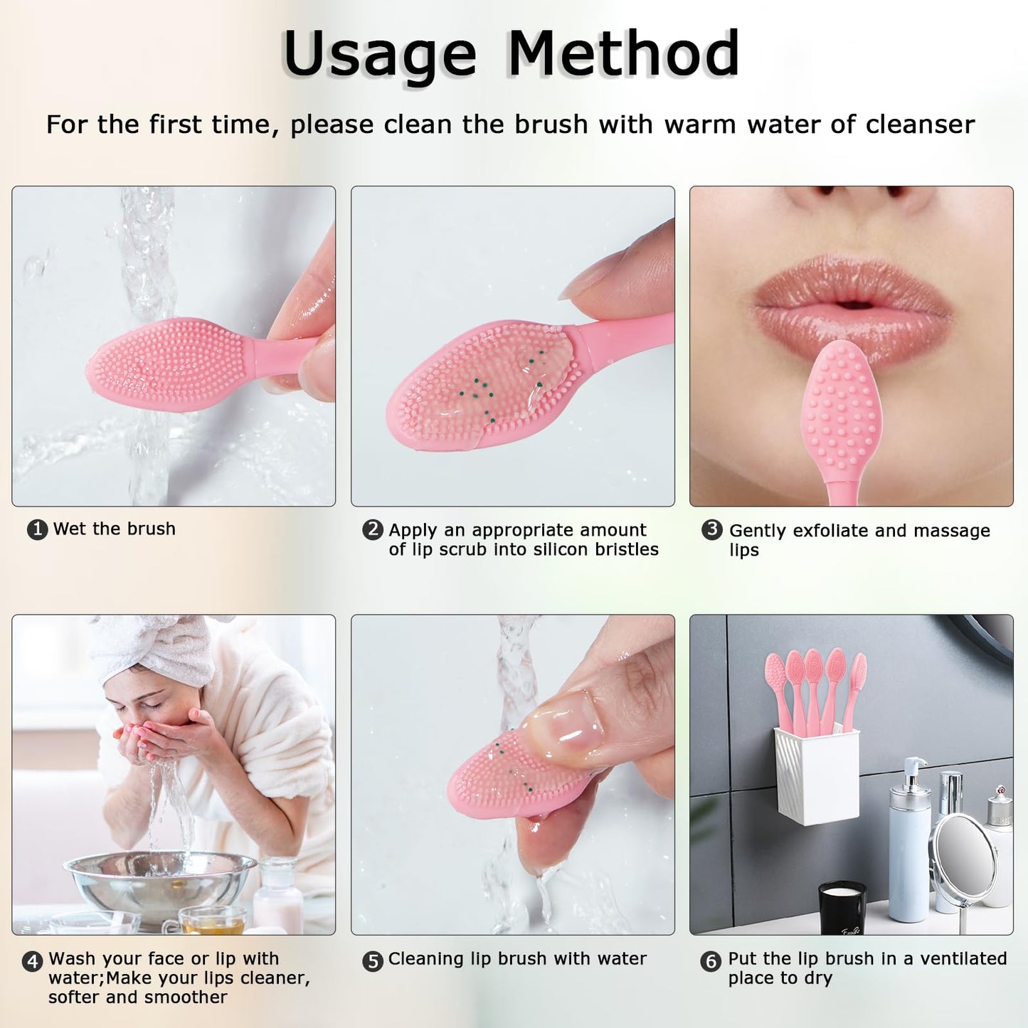 Silicone Facial Cleansing Brush 3 Pack, Beomeen 4 in 1 Handheld Face Scrubber for Deep Gentle Exfoliating, Double-Ended Face Wash Scrub Brush for Face Skincare and Massage (Green)