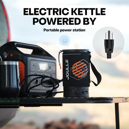 Stoke Voltaics Electric French Press Coffee Maker, 120V Boil Water & Press Coffee 2-in-1, Portable Design for Camping, Travel, 6 Minute Brew Ready