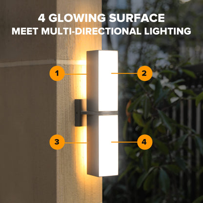 LUTEC Cuba Outdoor LED Wall Light, 3000K, 2000LM, Gray, Waterproof, Aluminum, Model 5193817118