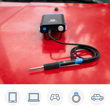 iFixit FixHub Portable Soldering Station - Quick Heat-Up, Two Smart Ports, Customizable Firmware, Repairable Parts, App Connection, Lead-Free Solder