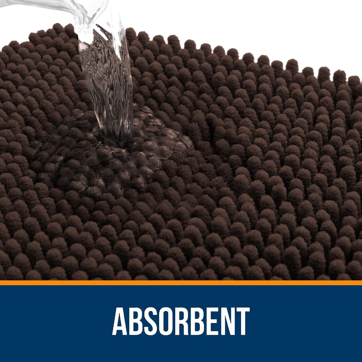 OLANLY Large Bath Rugs - Extra Soft Chenille with Rubber Backing | Quick Dry & Machine Washable, 40x24, Brown