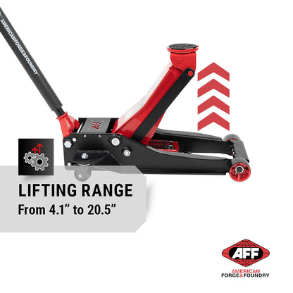 AFF 4 Ton Floor Jack - Low Profile Car Jack with Lightning Lift Hydraulic - Super Duty