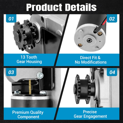 225008 RV Slide Out Motor R25075 Gearbox High Output Motor 13 Tooth Sprocket for RV Trailers with Accu-Slide Cable Driven Room System Replace R25076-1 Gearbox R25076 BAL Accu Slide Parts