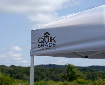 Quik Shade 10' x 20' Commercial 200 Square Feet of Shade Straight Leg Base Outdoor Pop-Up Canopy, White