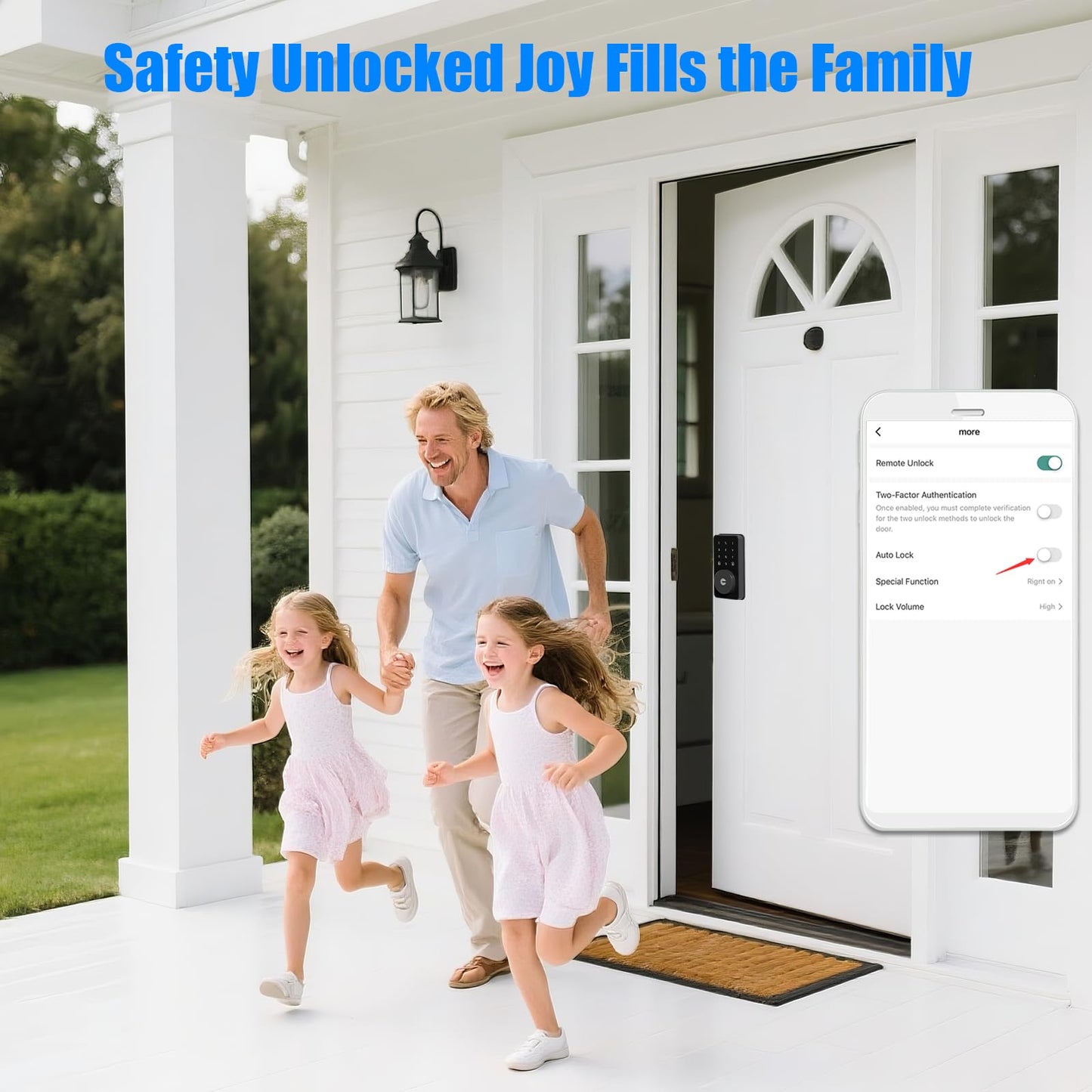 Smart Lock, 4-in-1 Keyless Entry Door Lock for Front Door, 6 Digital Code Door Lock with Keypad, Bluetooth Smart Deadbolt, App Control