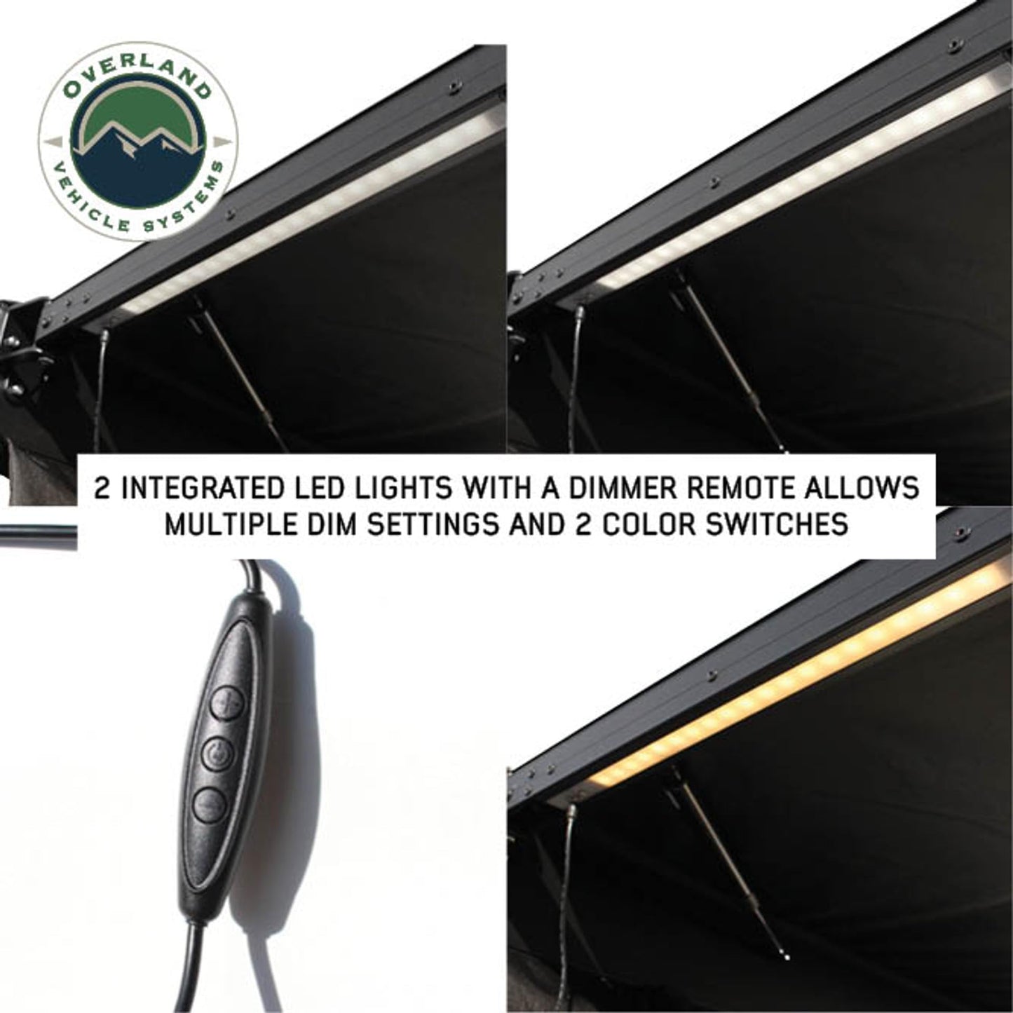 Overland Vehicle Systems 19690011 2.0-6.5’ XD Nomadic Self-Deploying 90 Degree Awning Unversal with Integrated LED Lights and Black Out | 61.6 Sq Ft of Coverage | Travel Cover Included
