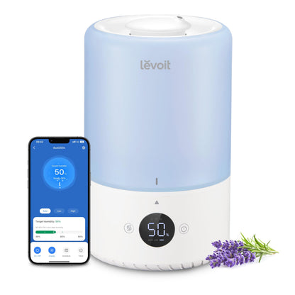 LEVOIT Humidifiers for Bedroom, Quiet (3L Water Tank) Cool Mist Top Fill Essential Oil Diffuser with 25Watt for Home Large Room, 360° Nozzle, Rapid Ultrasonic Humidification for Baby Nursery and Plant