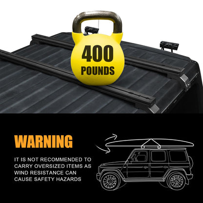 400 LBS Roof Rack Cross Bars Compatible with 2018-2024 Jeep Wrangler JL JLU & Gladiator JT, Roof Rail Crossbars Cargo Carrier Rooftop Luggage, Aluminum Luggage Rack Crossbar