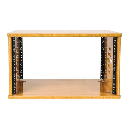 Sound Town DIY 6U Solid Carbonized Bamboo Studio Equipment Rack w/ 14.2" Depth, Ventilation for Recording Room, PA/DJ Pro Audio, Home Audio (STBR-6U)
