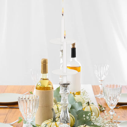 MTLEE 150 Set Church Candles with Drip Protectors, Shabbat Vigil Votive Memorial Pillar Candles for Devotional Vigil Service, White, Unscented, 0.47 D x 4.72 H