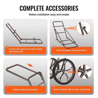 VEVOR Game Carts for Hunting, 500 LBS Deer Cart Game Hauler, Hawk Crawler Deer Cart, Hawk Hunting, All Terrain Folding Cart, Deer Hauling Cart, Heavy-Duty Utility Gear Dolly for Hunting Fishing Hiking