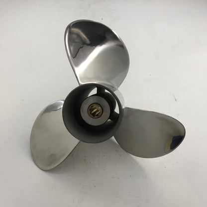 BARDOVEN 8-20HP 9-1/4x11 Stainless Steel Propeller 8 Tooth SS Prop Fit for Honda Outboard Motor, HIGH POLISHED SILVER