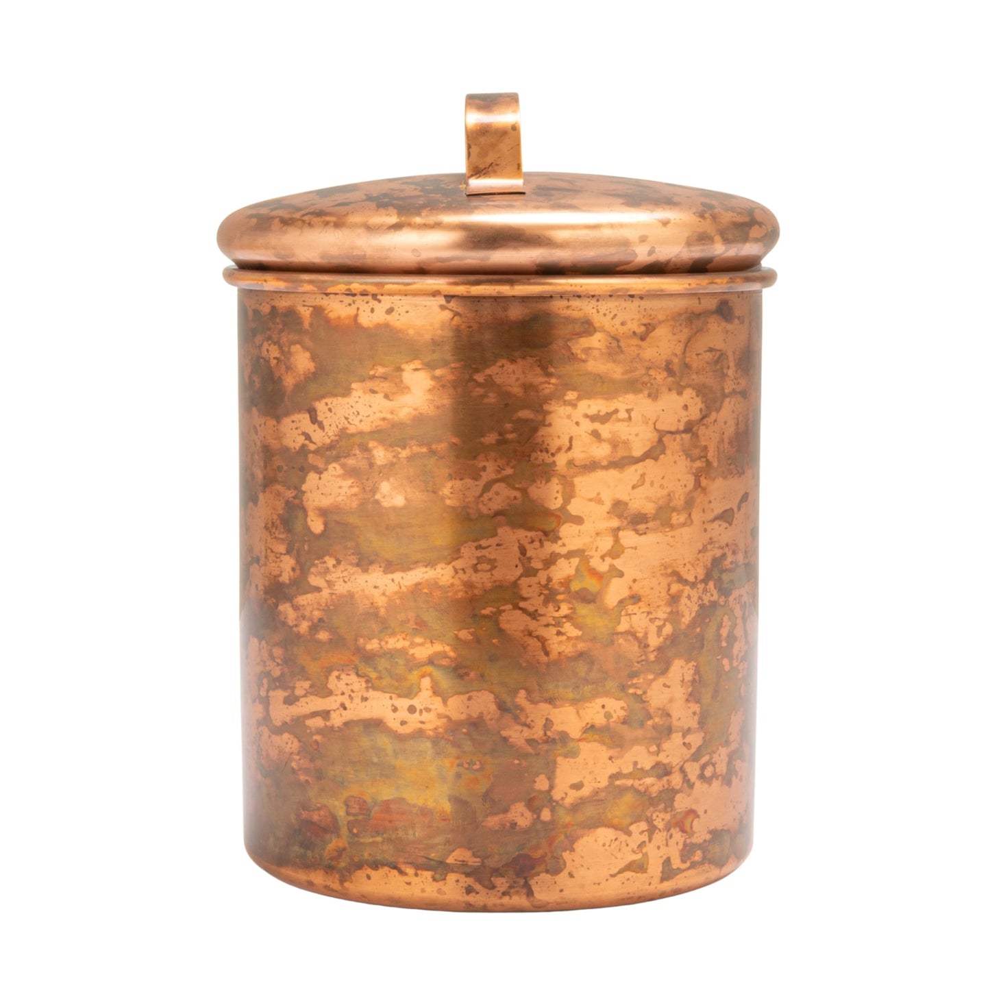 Creative Co-Op 4-Piece Oxidized Stainless Steel Canister Set, Copper-Finished