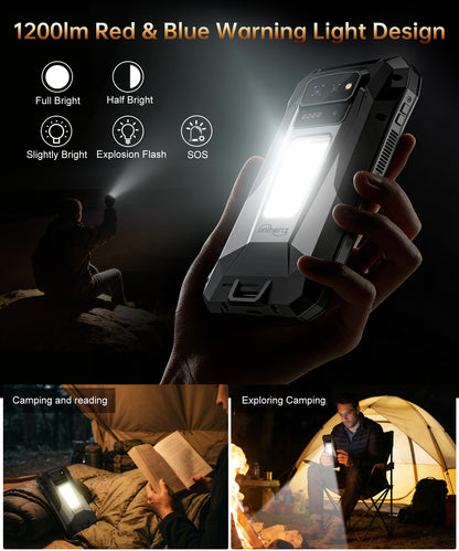 8849PRO Tank X 5G Rugged Smartphone,Android 15 Mobile Phones with 220 Lumens Projector,32GB RAM+512GB ROM,6.78’’ LCD Screen,17600mAh Battery Cell Phone Unlocked, 1200LM Camping Light/IP68/GPS