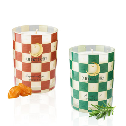 Lumenelle Winter Candle Gift Set for Women (2-Pack) - Gourmand, Fruity & Sweet Scented Soy Wax Candles, Clean Burning, Eco-Friendly, Cozy Home Decor Gift (8.8 oz Each) (Joyride Set No. 03)