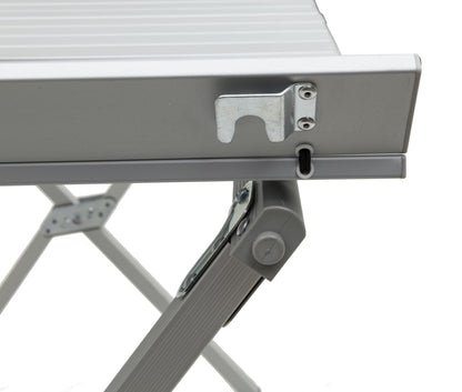 ALPS Mountaineering Folding Camping Table with Smooth Easy-to-Clean Roll Top and Sturdy and Lightweight Aluminum X Frame, Shoulder Carry Bag, Square, Silver - New