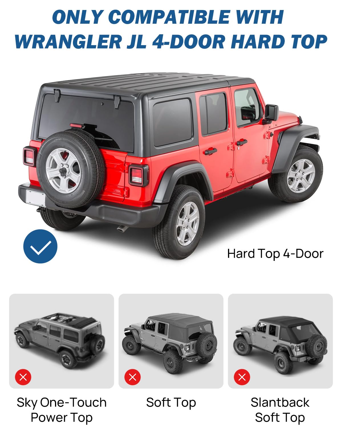 JOYTUTUS Rear Cargo Rack Basket Compatible with Wrangler JL 2018-2023 (Hard-Top Only, Not Fit 2024-2026), 350 LBS Adjustable Height Trunk Interior Luggage Basket Big Storage Carrier, Black