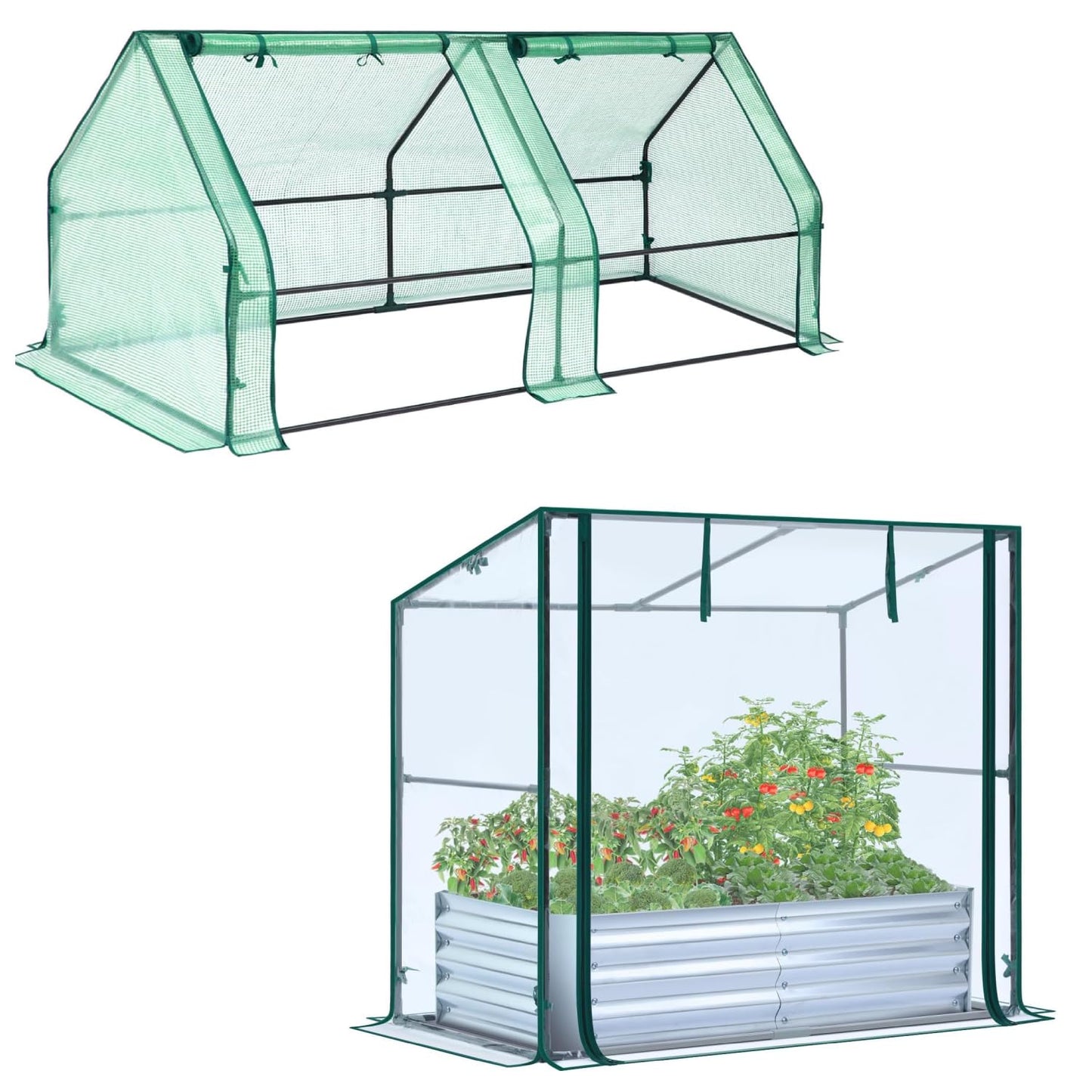 Ohuhu Mini Greenhouse + Raised Garden Bed with Greenhouse