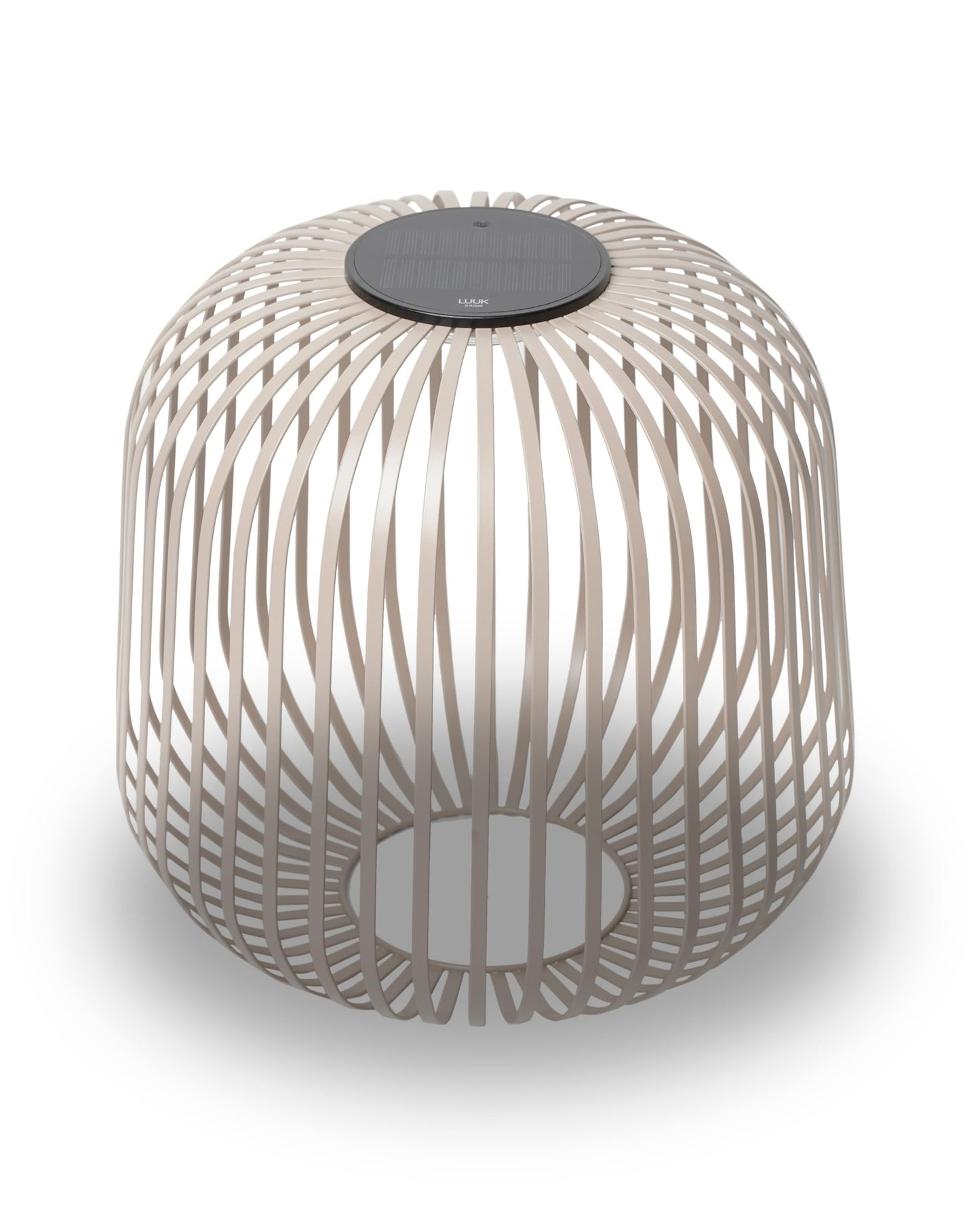 LUUK Studio SOLIS Wireless Solar LED Bedside Lamp, Warm White Dimmable Glow, Cordless Indoor Lantern & Outdoor Light, USB-C Rechargeable, Bedroom, Balcony, Patio, Soft Contemporary, Warm Taupe, Size L