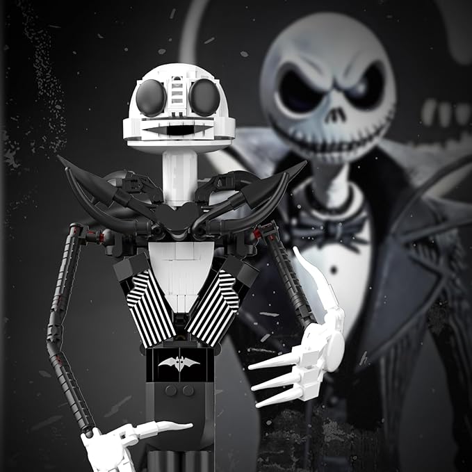 Xbert Skeleton Halloween Toy Building Set Nightmare Before Christmas Halloween Decor PumpkinCrucifix Cobweb Ghost Dog Jack Skellington Haunted Horror Building Blocks Sets Halloween 2025