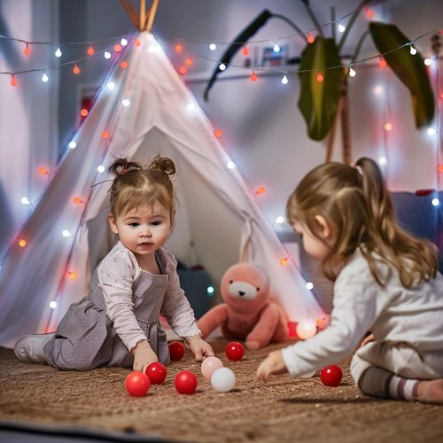 JMEXSUSS Globe String Lights, Red and White Christmas Lights, 100 LED Plug