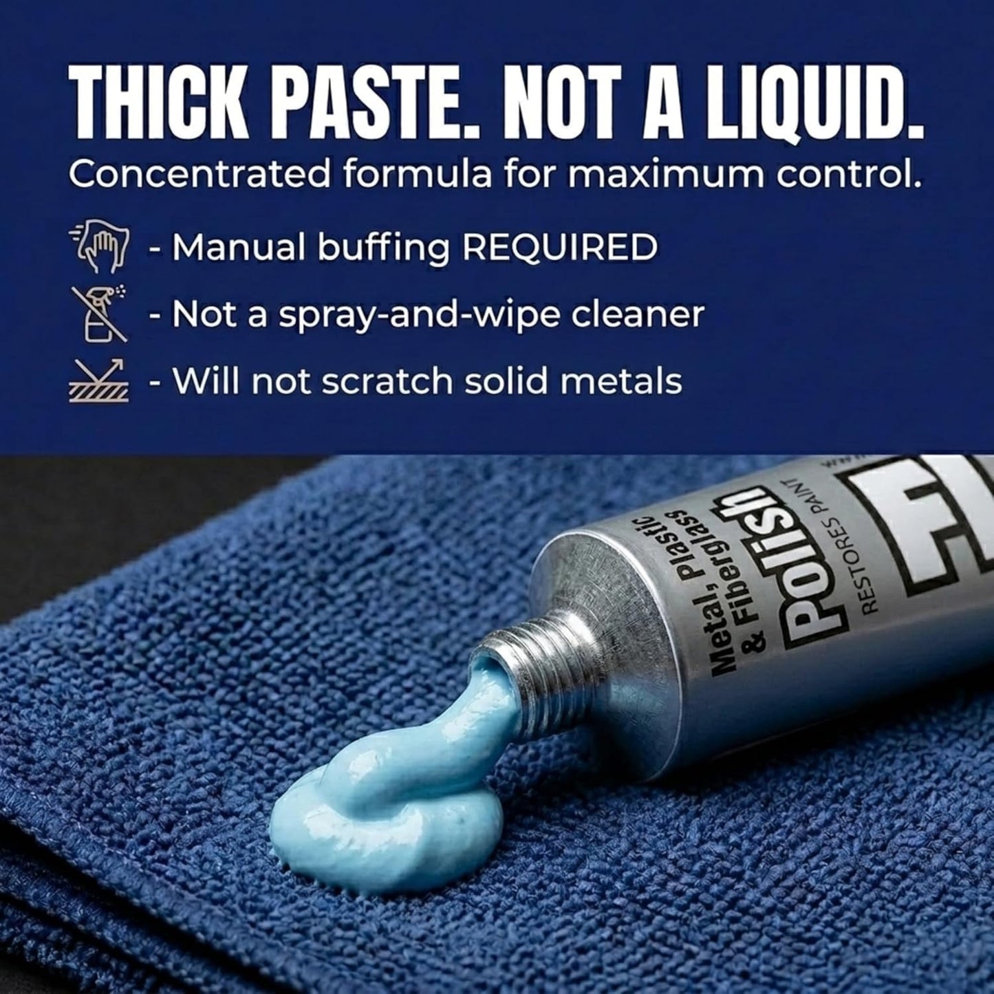 Flitz Metal Polish Paste - 1.76oz USA-Made Polish for Solid Chrome, Stainless Steel, & Aluminum - Non-Abrasive for Light Oxidation - Requires Manual Buffing - Not for Plated/Coated Surfaces (6 Pack)