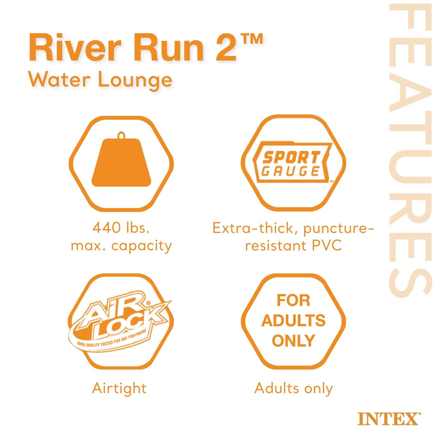 Intex River Run II 2-Person Water Tube w/Cooler and Connectors (3 Pack) 58837EP