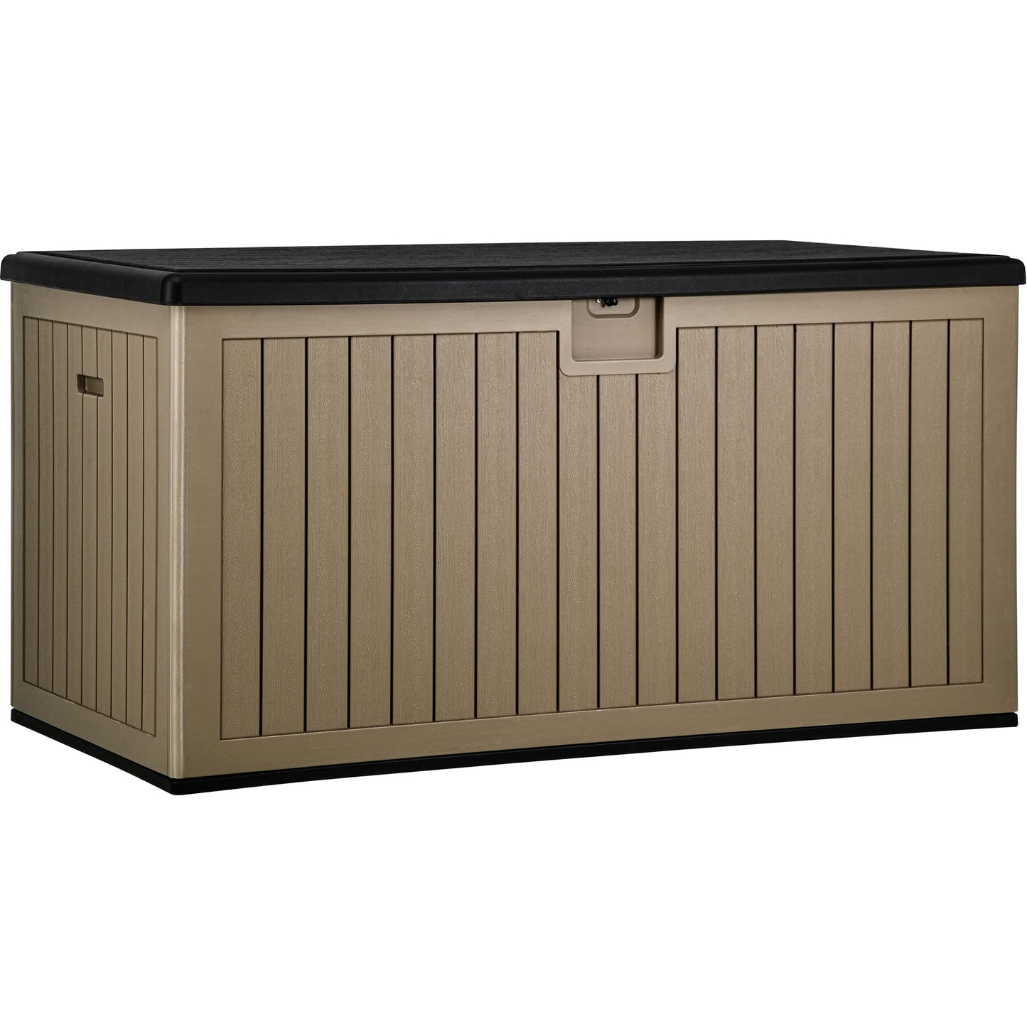 YITAHOME XXL 260 Gallon Large Deck Box,Outdoor Storage for Patio Furniture Cushions,Garden Tools and Pool Equipment with Flexible Divider,Waterproof,Lockable (Black&Brown)